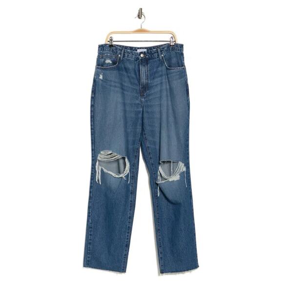 Good American Good 90's Loose Jean Distressed Indigo Size 16 - Picture 1 of 13
